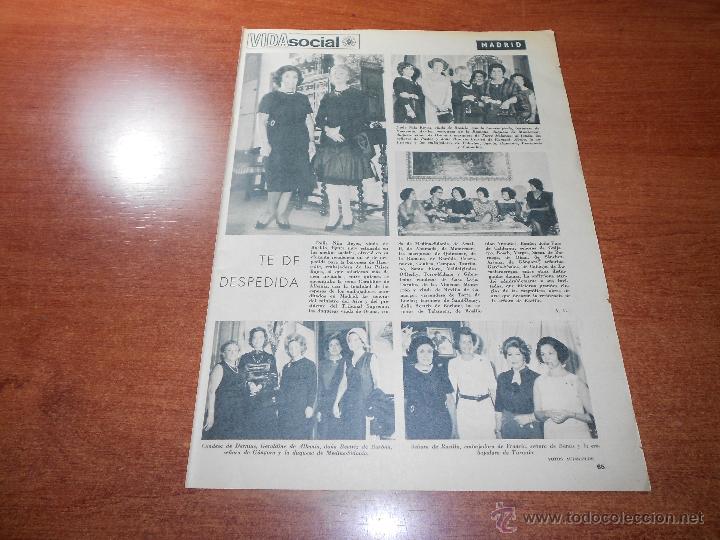 Collection Magazines and Newspapers: RECORTE DE PRENSA 1971: TE DE DESPEDIDA DE D&ordf;. NILA REYES A LA BARONESA DE HAERSOLTE, VER INVITADAS