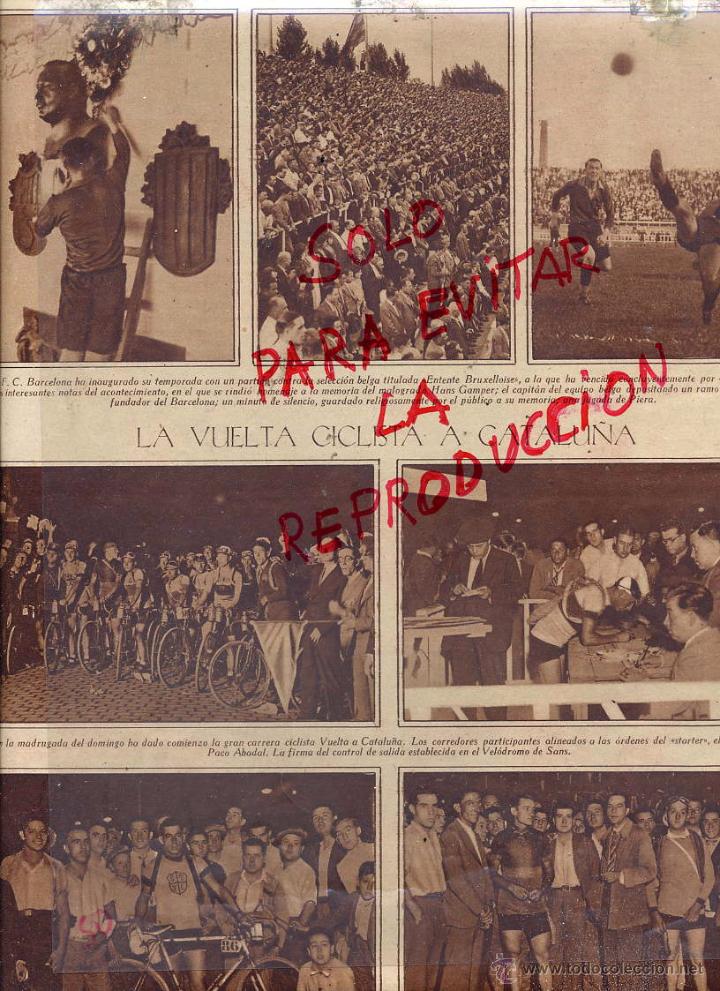 Coleccionismo de revistas y peri&oacute;dicos: FUTBOL 1930  BARCELONA -CICLISMO VUELTA A CARTALU&Ntilde;A HOJA REVISTA
