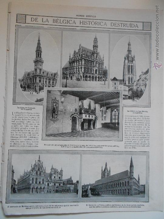 Collezionismo di Riviste e Giornali: hln- 1914- la b&eacute;lgica hist&oacute;rica destruida, ayuntamiento audenarde, courtray, malinas, ypres