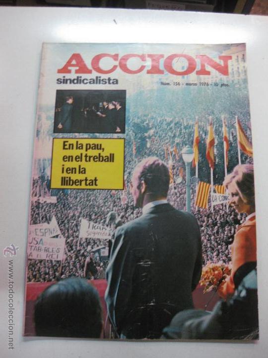 Coleccionismo de revistas y peri&oacute;dicos: REVISTA ACCION SINDICALISTA N&ordm; 156 MARZO 1976. LA HUELGA DE LA CONSTRUCCION.