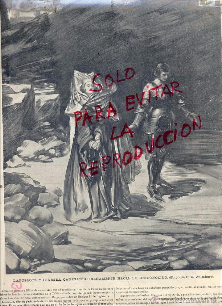 Coleccionismo de revistas y peri&oacute;dicos: LANCELOTE Y GINEBRA  1910 ILUSTRACCION HOJA REVISTA