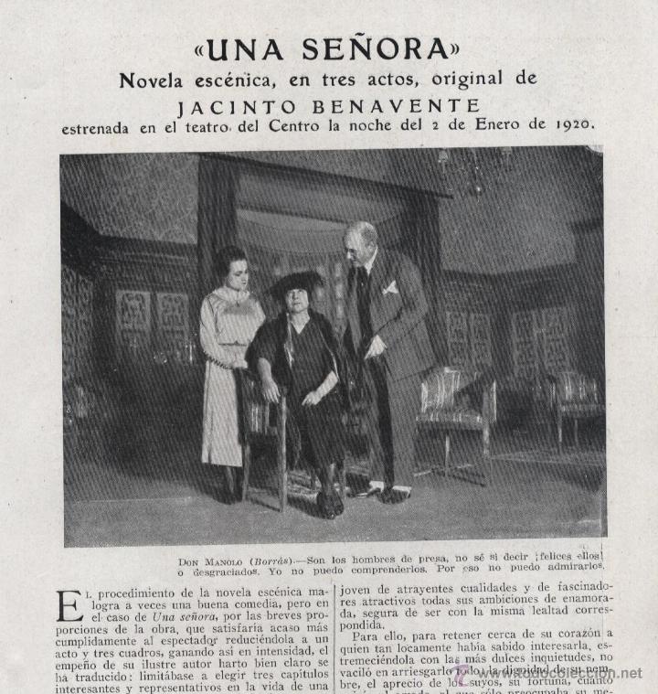 Coleccionismo de Revistas y Peri&oacute;dicos: Una se&ntilde;ora / novela esc&eacute;nica de Jacinto Benavente - 1920