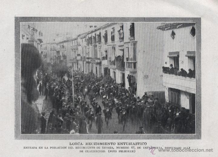 Sammeln von Zeitschriften und Zeitungen: * LORCA, Murcia * entrada del Regimiento de Espa&ntilde;a n&ordm; 46 de Infanter&iacute;a - 1920