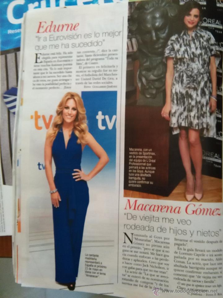 Coleccionismo de Revistas y Peri&oacute;dicos: recorte edurne eurovision