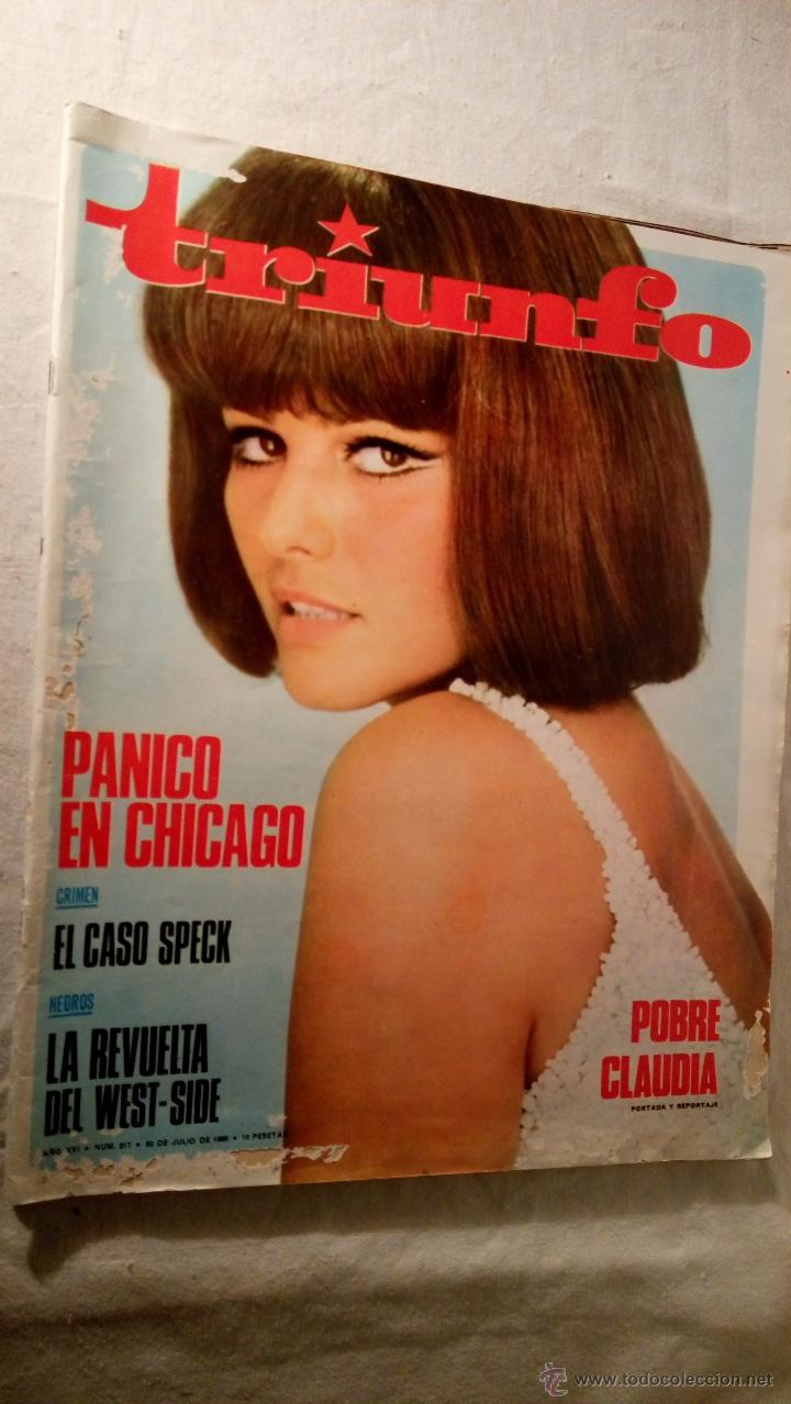Collection Magazines and Newspapers: REVISTA TRIUNFO N&ordm; 217 1966 PORTADA REPORTAJE CLAUDIA CARDINALE PANICO EN CHICAGO CASO SPECK LOT200
