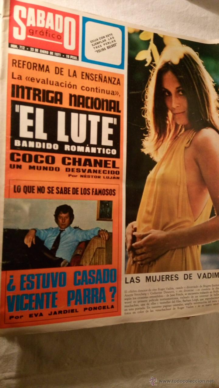 Collezionismo di Riviste e Giornali: S&Aacute;BADO GR&Aacute;FICO N&ordm; 712 23 ENERO 1971 EL LUTE COCO CHANEL VICENTE PARRA