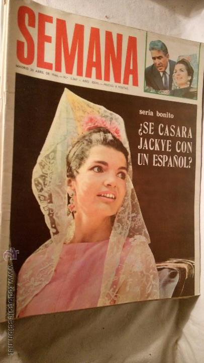 Collezionismo di Riviste e Giornali: SEMANA 1367, Abril 1966, en portada Jacqueline Kennedy LAS COSTAS GALICIA,VIETNAM JULIE CHRIS LOT200