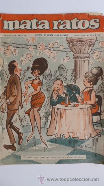 Coleccionismo de revistas y peri&oacute;dicos: Revista Mata Ratos. N&uacute;m. 88. Enero de 1967. Revista de humor para mayores