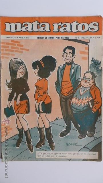 Coleccionismo de revistas y peri&oacute;dicos: Revista Mata Ratos. N&uacute;m. 95. Marzo de 1967. Revista de humor para mayores.