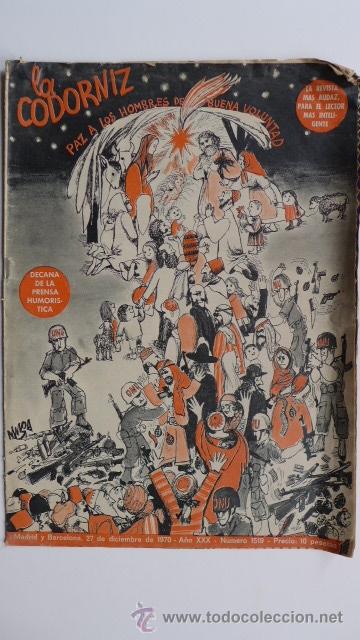 Coleccionismo de Revistas y Peri&oacute;dicos: Revista La Codorniz. Num. 1519. Diciembre 1970.