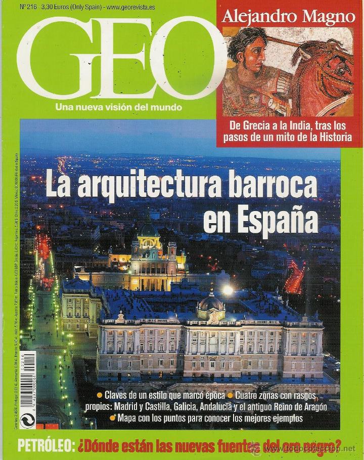 Colecionismo de Revistas e Jornais: Revista GEO n&ordm; 216 La arquitectura Barroca en Espa&ntilde;a-Par&iacute;s-Alejandro Magno...