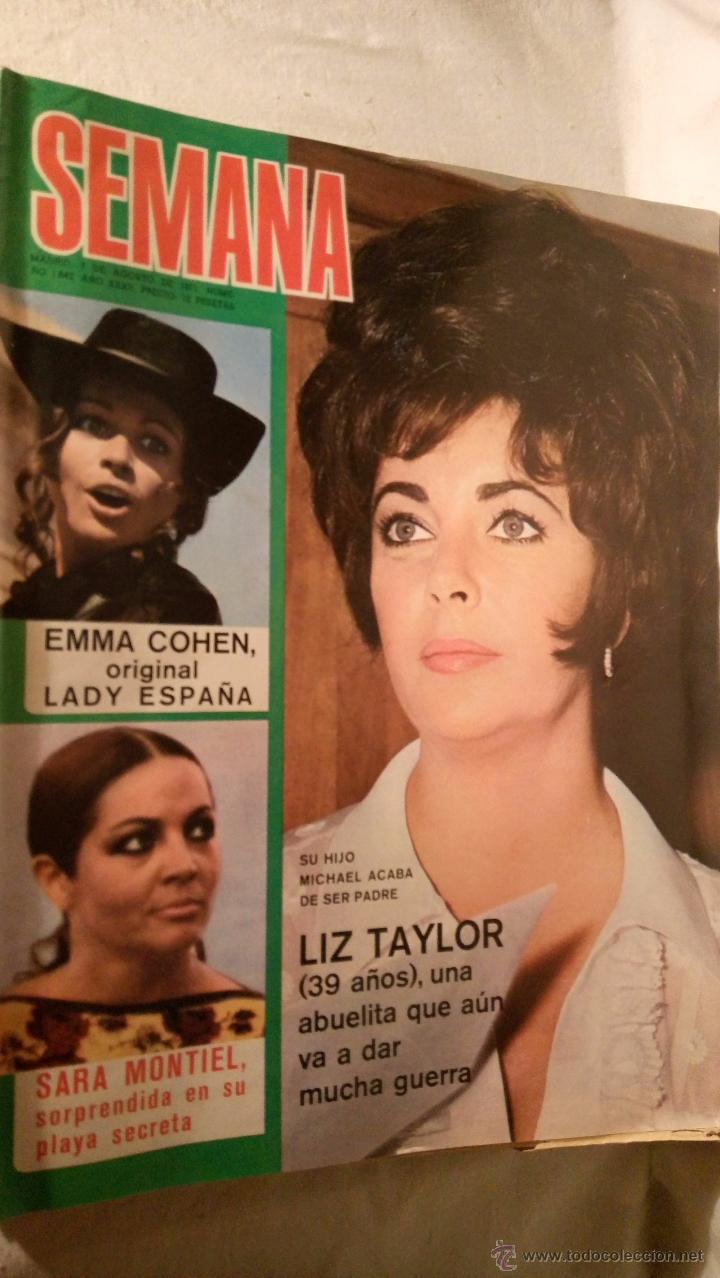 Coleccionismo de Revistas y Peri&oacute;dicos: REVISTA SEMANA 1642 - Liz Taylor - Sara Montiel - Emma Cohen LOT200