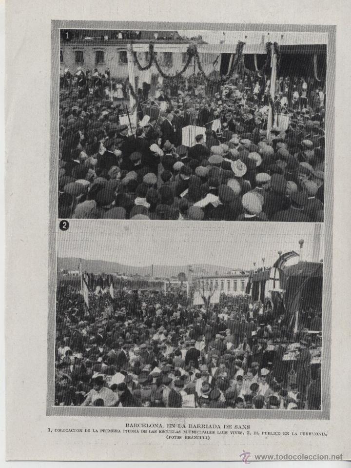 Coleccionismo de Revistas y Peri&oacute;dicos: * SANS, BARCELONA * Primera piedra escuelas municipales Luis Vives -1920