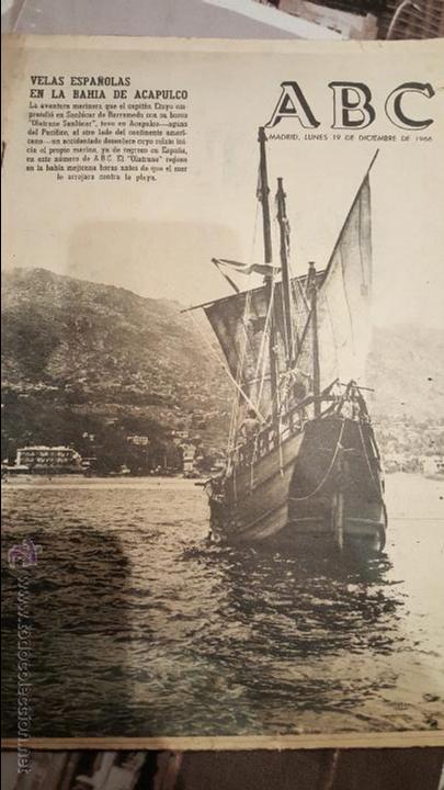 Coleccionismo de revistas y peri&oacute;dicos: ABC 19 DICIEMBRE DE 1966, VELAS ESPA&Ntilde;OLAS EN LA BAHIA DE ACAPULCO