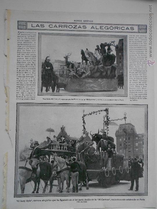 Collezionismo di Riviste e Giornali: hln- hoja a&ntilde;o 1913- fiesta mi-careme paris, carrozas