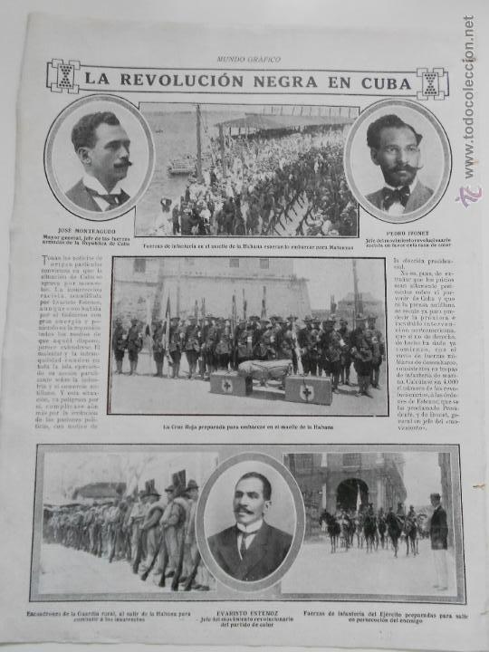 Coleccionismo de Revistas y Peri&oacute;dicos: hln- hoja 1913- revoluci&oacute;n negra en cuba, infanter&iacute;a, la habana, cruz roja