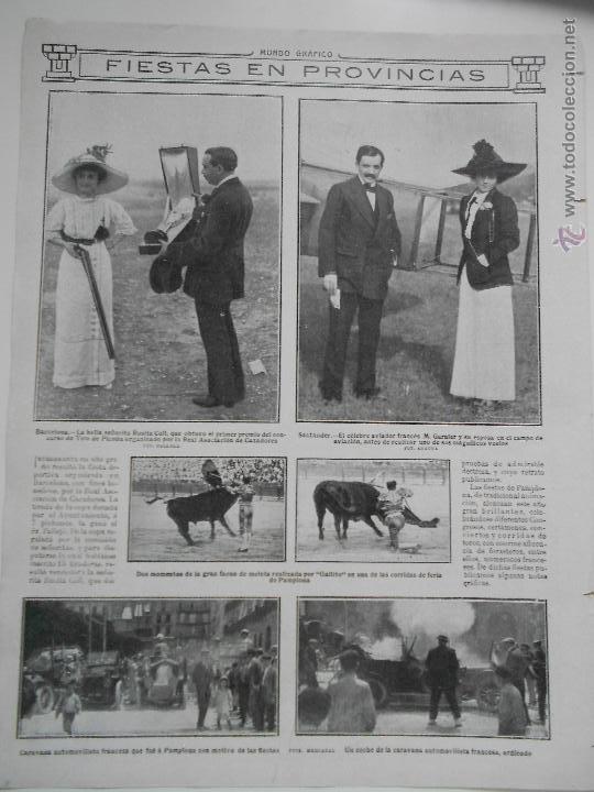 Sammeln von Zeitschriften und Zeitungen: hln- hoja 1913- barcelona tiro pich&oacute;n, santander aviador, feria pamplona torero gallito