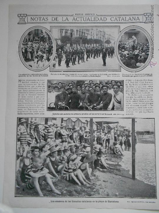 Coleccionismo de revistas y peri&oacute;dicos: hln- hoja 1913- fiestas de sabadell, carrera de ciclismo de sabadell, barcelona