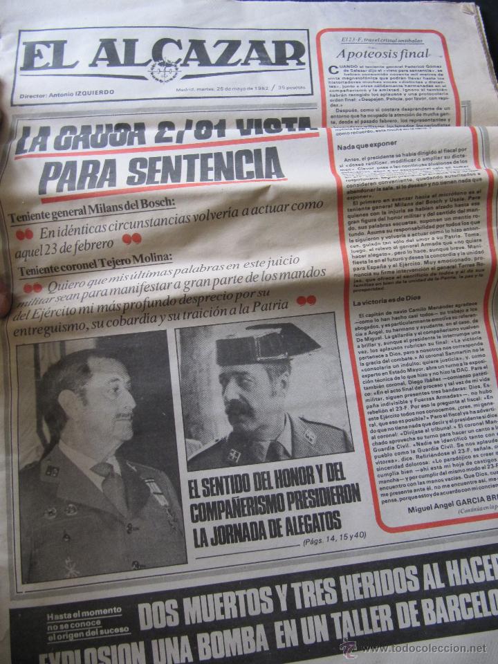 Coleccionismo de revistas y peri&oacute;dicos: periodico el alcazar 25 mayo 1982. 23F, TEJERO. GOLPE DE ESTADO