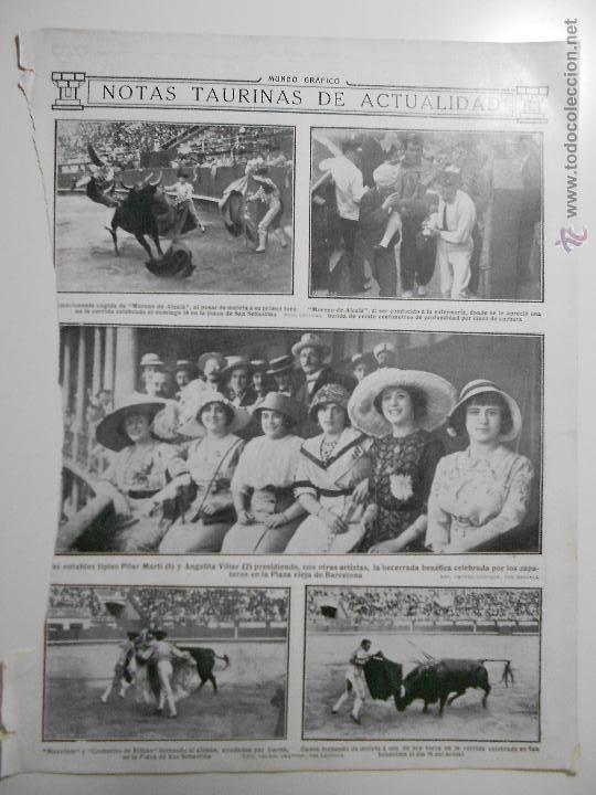 Coleccionismo de revistas y peri&oacute;dicos: hln- hoja 1913- toreros moreno de alcal&aacute;, manolete, cocherito de bilbao, gaona, barcelona