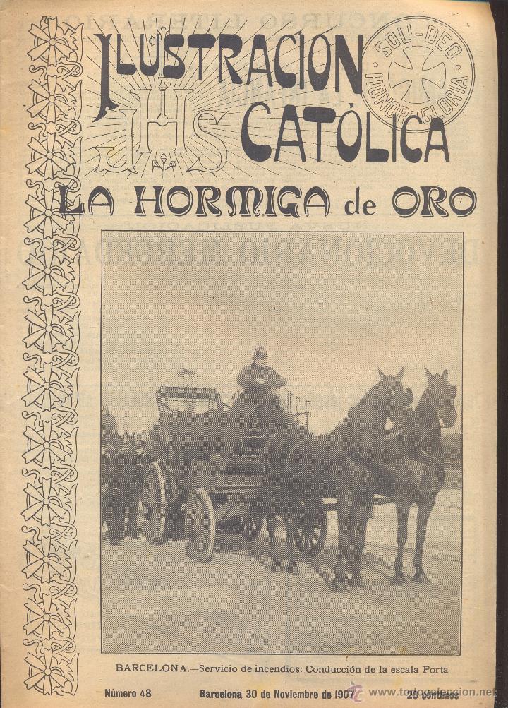 Collection Magazines and Newspapers: REVISTA A&Ntilde;O 1907 BOMBEROS DE BARCELONA IGLESIA DE SAN  NICOLAS DE BARI EN BURGOS