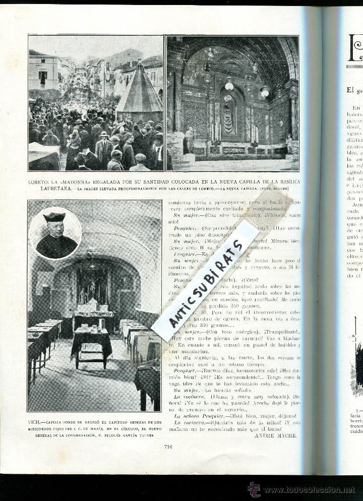 Coleccionismo de revistas y peri&oacute;dicos: REVISTA A&Ntilde; 1922 LA MADONA DE LORETO REGALADA POR EL PAPA SEVILLA ROMERIA NUESTRA SE&Ntilde;ORA DE LOS REYES