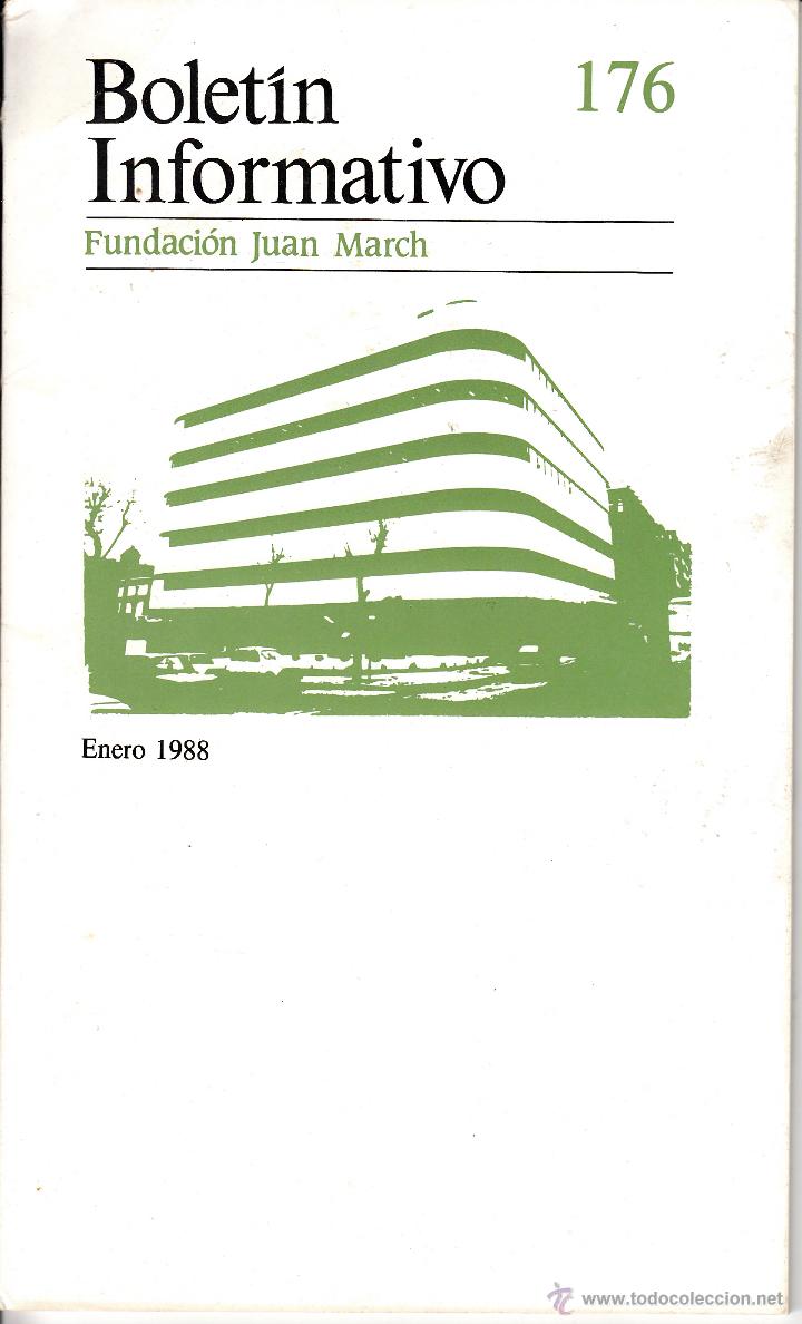 Coleccionismo de revistas y peri&oacute;dicos: BOLET&Iacute;N INFORMATIVO N&ordm; 176/185 A&Ntilde;O 1988 COMPLETO. FUNDACI&Oacute;N JUAN MARCH. ART&Iacute;CULOS DE: