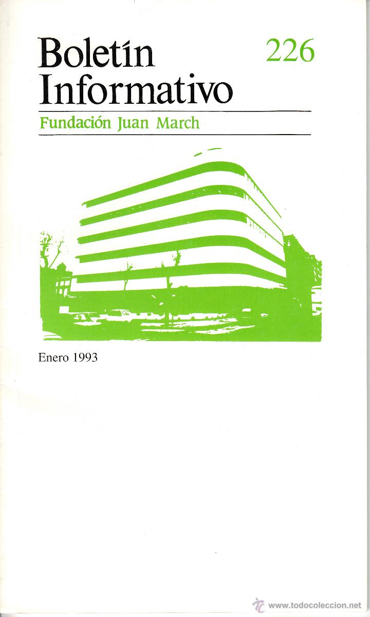 Coleccionismo de revistas y peri&oacute;dicos: BOLET&Iacute;N INFORMATIVO N&ordm; 226/235 A&Ntilde;O 1993 COMPLETO. FUNDACI&Oacute;N JUAN MARCH. ART&Iacute;CULOS DE:
