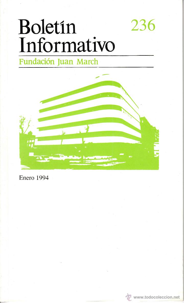 Coleccionismo de revistas y peri&oacute;dicos: BOLET&Iacute;N INFORMATIVO N&ordm; 236/245 A&Ntilde;O 1994 COMPLETO. FUNDACI&Oacute;N JUAN MARCH. ART&Iacute;CULOS DE: