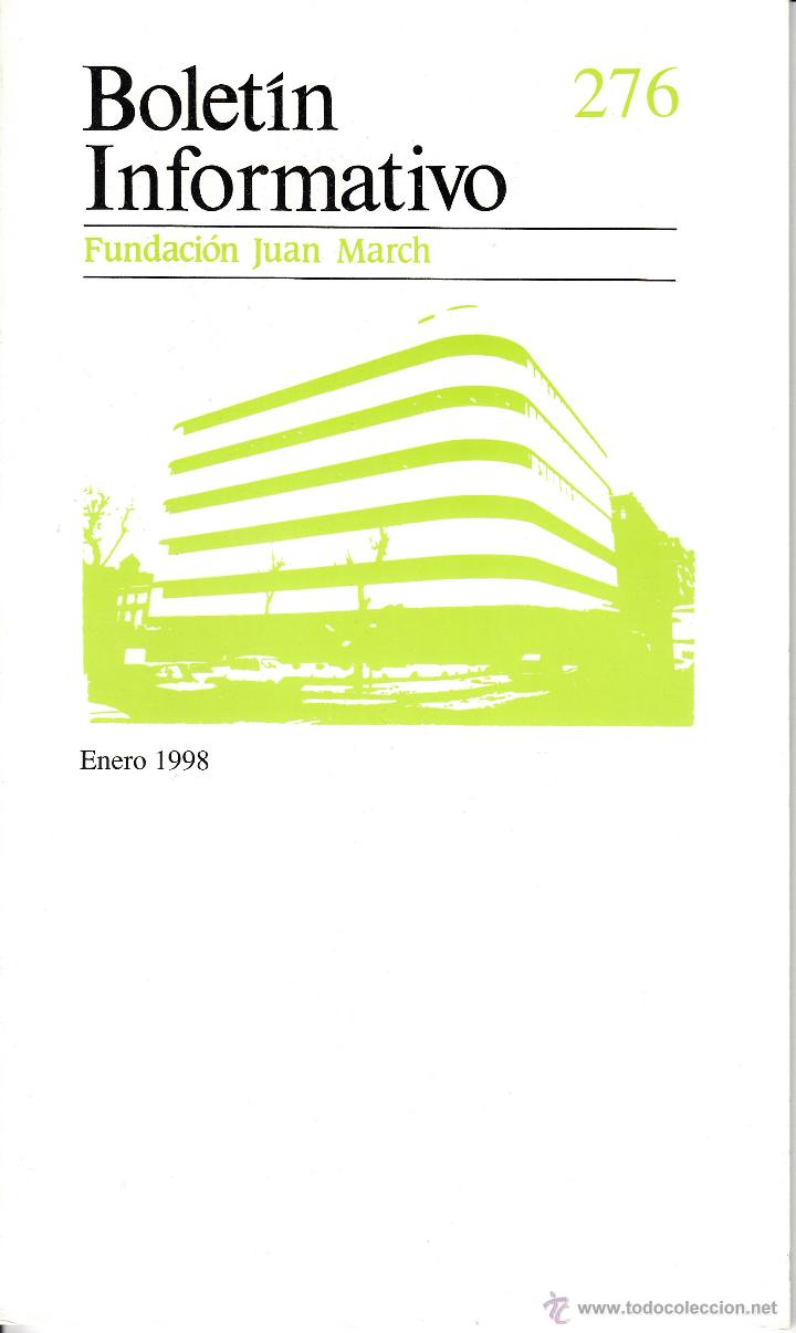 Coleccionismo de revistas y peri&oacute;dicos: BOLET&Iacute;N INFORMATIVO N&ordm; 276/285 A&Ntilde;O 1998 COMPLETO. FUNDACI&Oacute;N JUAN MARCH. ART&Iacute;CULOS DE