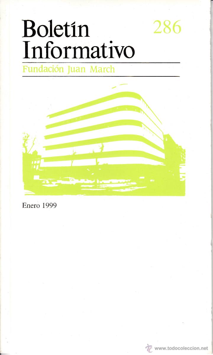 Coleccionismo de revistas y peri&oacute;dicos: BOLET&Iacute;N INFORMATIVO N&ordm; 286/295 A&Ntilde;O 1999 COMPLETO. FUNDACI&Oacute;N JUAN MARCH. ART&Iacute;CULOS DE