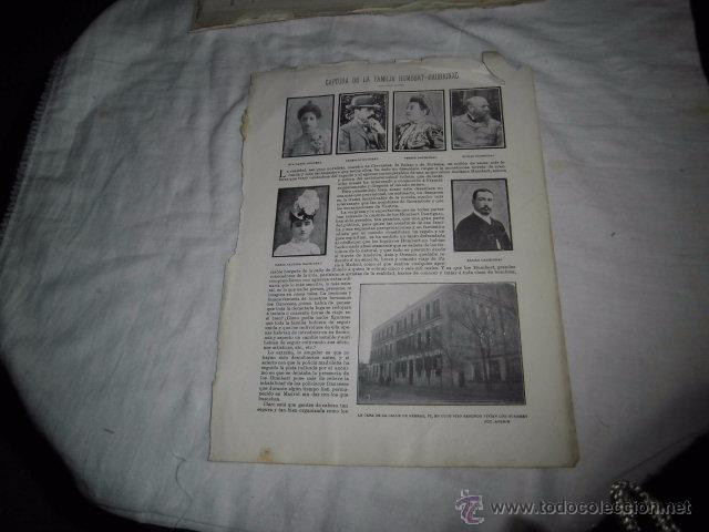 Colecionismo de Revistas e Jornais: CAPTURA DE LA FAMILIA HUMBERT-DAURIGNAC.HOJA DE REVISTA BLANCO Y NEGRO 1902