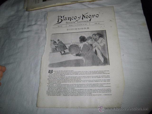 Colecionismo de Revistas e Jornais: DICIEMBRE ULTIMO MES DEL A&Ntilde;O POR JOSE DE BOURE DIBUJO HUERTAS.HOJA DE REVISTA BLANCO Y NEGRO 1902