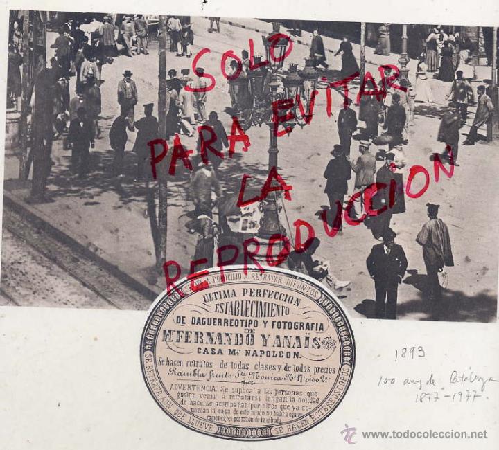 Colecionismo de Revistas e Jornais: BARCELONA 1893 RAMBLAS Y ANUNCIO FOTOGRAFIA CASA NAPOLEON HOJA LIBRO