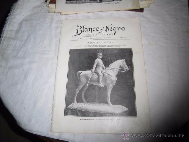 Colecionismo de Revistas e Jornais: LA ESTATUA ECUESTRE DE ALFONSO XII POR MARIANO BENLLIURE .HOJA DE REVISTA BLANCO Y NEGRO 1902