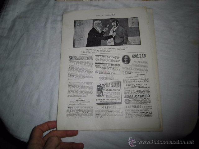 Colecionismo de Revistas e Jornais: NOTA COMICA POR XAUDARO .HOJA DE REVISTA BLANCO Y NEGRO 1902