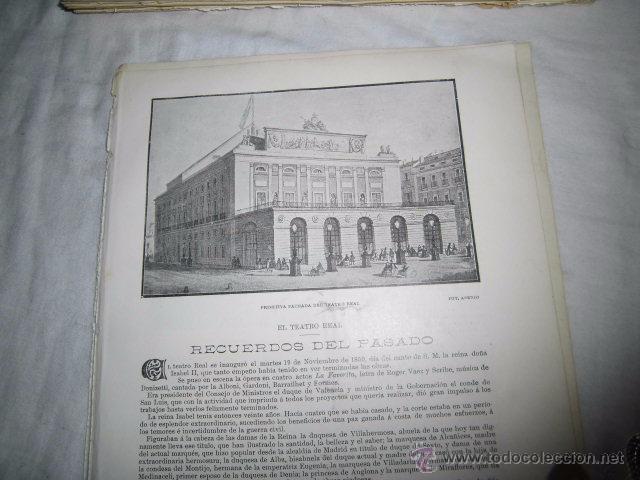 Colecionismo de Revistas e Jornais: RECUERDOS DEL PASADO EL TEATRO REAL.HOJA DE REVISTA BLANCO Y NEGRO 1902