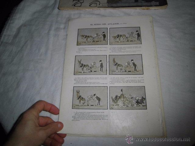 Colecionismo de Revistas e Jornais: EL BURRO DEL AFILADOR POR ATIZA.PARRICIDA POR XAUDARO.HOJA DE REVISTA BLANCO Y NEGRO 1902