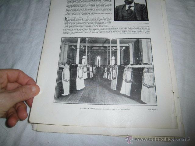 Coleccionismo de Revistas y Peri&oacute;dicos: EXPOSICION DE XCASULLAS  EN EL COLEGIO DEL SAGRADO CORAZON.HOJA DE REVISTA BLANCO Y NEGRO 1902