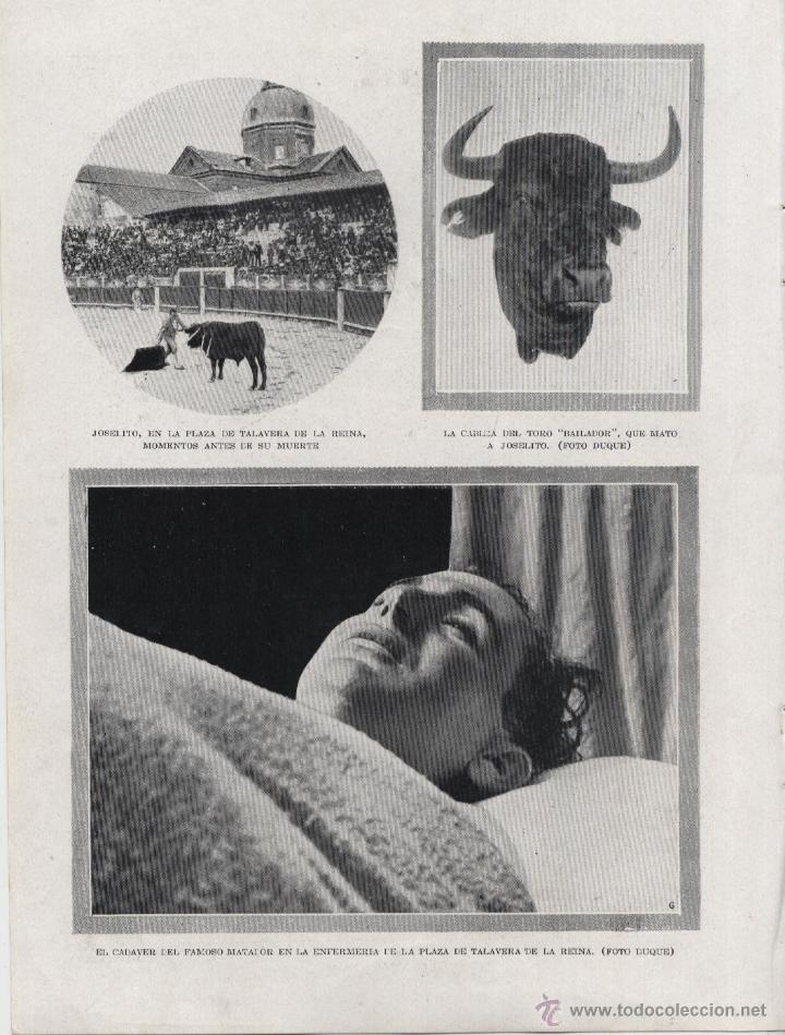 Coleccionismo de Revistas y Peri&oacute;dicos: * TOROS * Muerte de Joselito - 1920