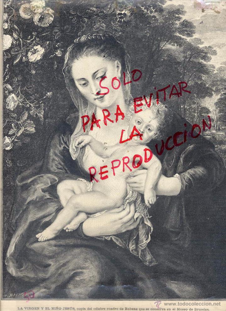Sammeln von Zeitschriften und Zeitungen: VIRGEN Y NI&Ntilde;O JESUS 1895 RUBENS ILUSTRACION HOJA REVISTA
