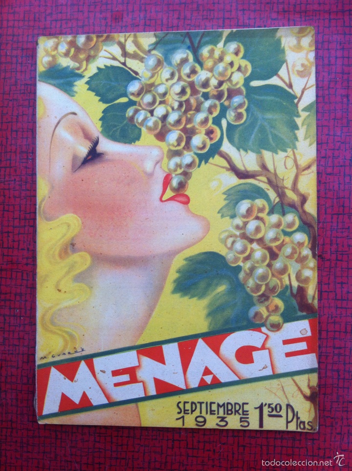 Coleccionismo de Revistas y Peri&oacute;dicos: ANTIGUA REVISTA MENAGE NUM.56 SEPTIEMBRE 1935, COMPLETA Y EN BUEN ESTADO, COCINA, RECETAS ART DECO