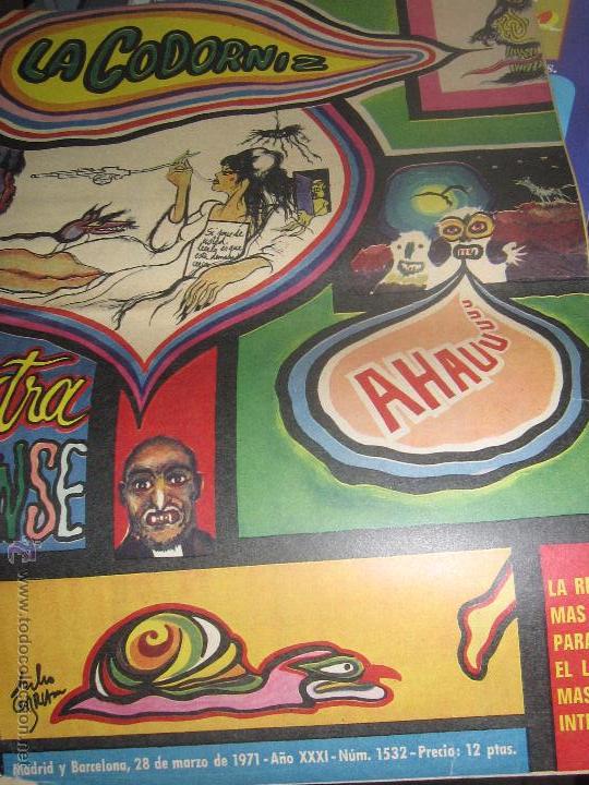 Coleccionismo de Revistas y Peri&oacute;dicos: REVISTA LA CODORNIZ   N&ordm; 1532  28 DE MARZO 1971 A&Ntilde;O XXX1