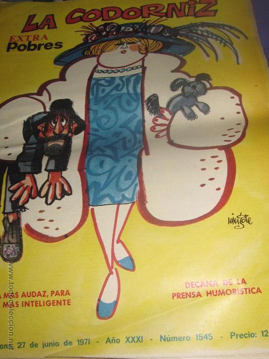 Coleccionismo de Revistas y Peri&oacute;dicos: REVISTA LA CODORNIZ   N&ordm; 1545 27 DE JUNIO 1971 A&Ntilde;O XXXI