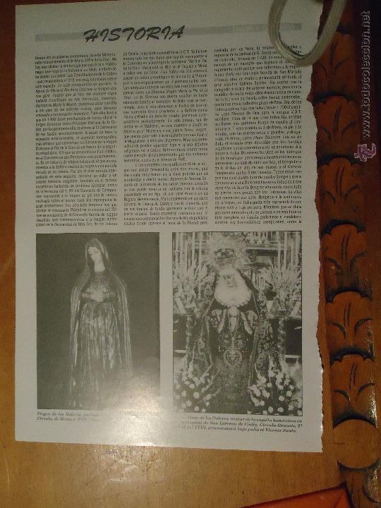 Coleccionismo de Revistas y Peri&oacute;dicos: informacion grafica sobre la semana santa de sevilla - virgen de los dolores  usuna y cadiz