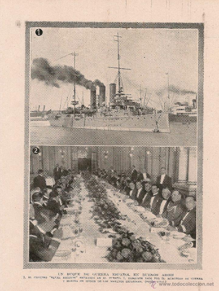 Coleccionismo de revistas y peri&oacute;dicos: El crucero Reina Regente en Buenos Aires - 1920