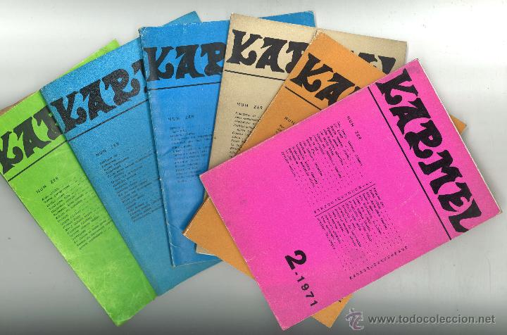 Coleccionismo de revistas y peri&oacute;dicos: 6 revistas KARMEL, en euskera, a&ntilde;os 1970, 1971 y 1972
