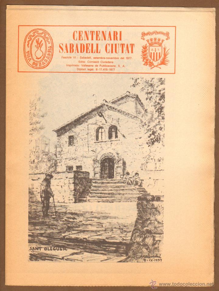 Coleccionismo de revistas y peri&oacute;dicos: CENTENARI SABADELL CIUTAT - FASCICULO VI Sabadell, Setembre Novembre de 1977