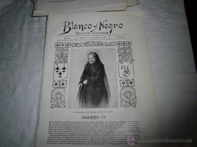 Colecionismo de Revistas e Jornais: ULTIMO RETRATO DE SU MAJESTAD LA REINA DO&Ntilde;A ISABEL II HOJA DE REVISTA BLANCO Y NEGRO 1902