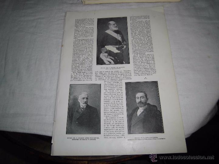 Colecionismo de Revistas e Jornais: EGUILIOR MINISTRO DE HACIENDA.PUIGGERVER DE JUSTICIA.AMOS SALVAD HOJA DE REVISTA BLANCO Y NEGRO 1902